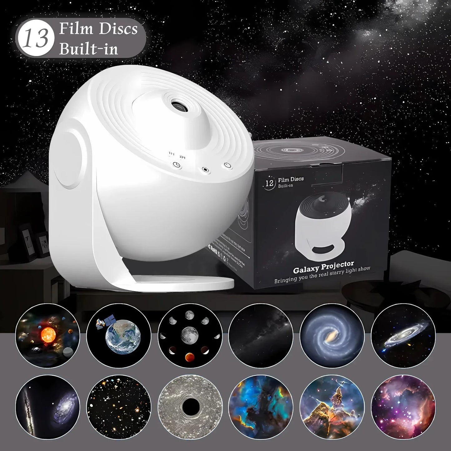 2024 LED Night Galaxy Projector Starry Sky Projector 360° Rotate Planetarium Night Lamp For Room Decorative Children Kids Gift