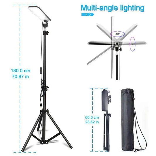 1pc Outdoor Camping Light Portable Multi-functional LED Lamp Rechargeable Work Lamp Telescoping Adjustable Tripod USB Powered